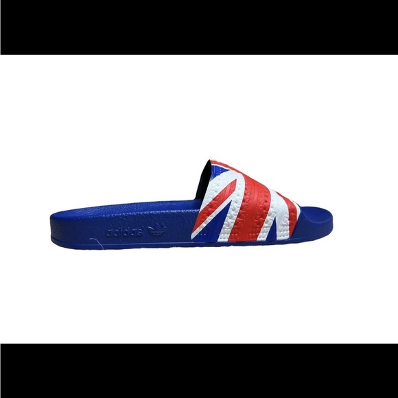 NWT Adidas Adilette Great Britain Slide Sandal Mens size 10 G55377 Blue White. - Picture 6 of 15